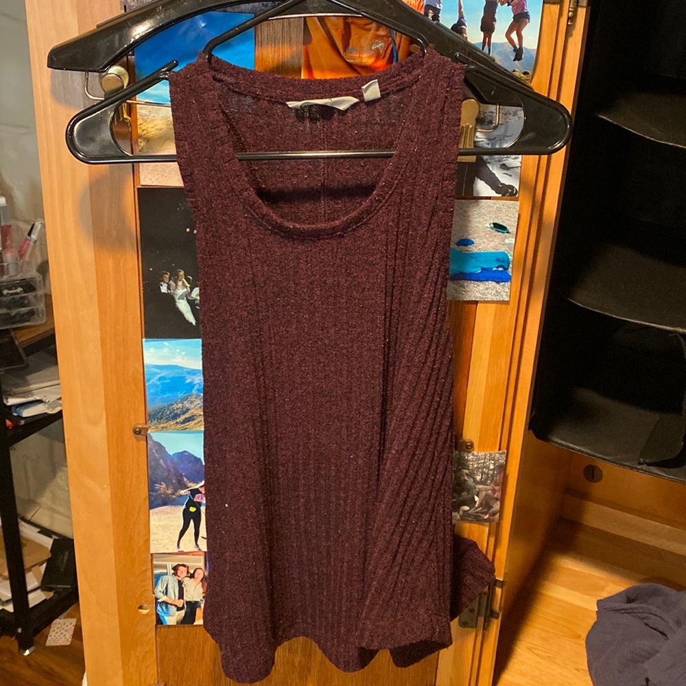 Athleta ribbed purple tank